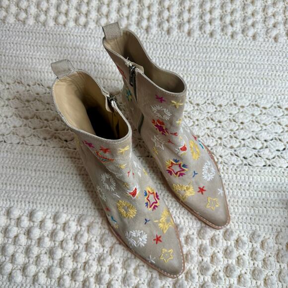 NEW FREE PEOPLE Women's 39 US 8.5 Bowers Embroidered Boot Cowgirl Festival Boho - Picture 5 of 16